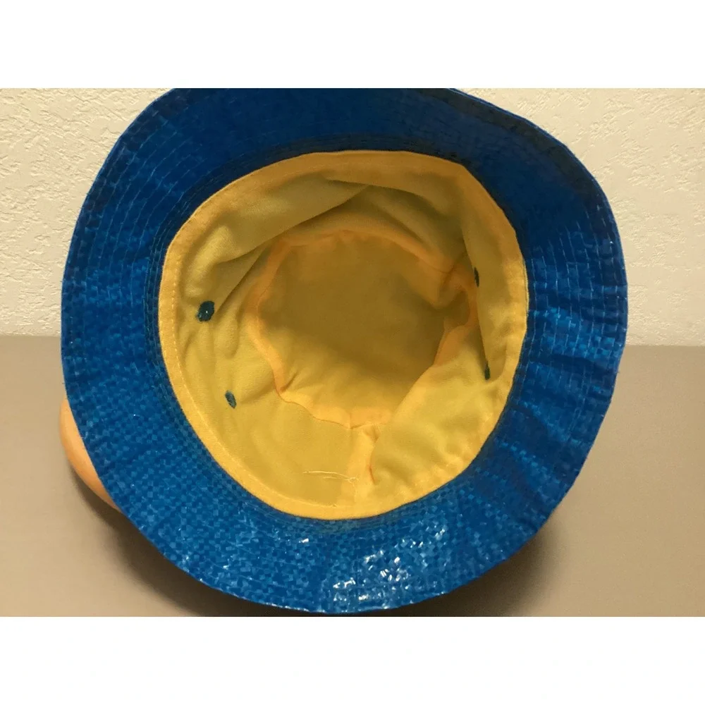 IKEA KNORVA Bucket Hat Unisex OS Blue Yellow FRAKTA Bag Material Streetwear